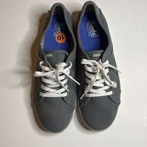 NEW Keds Gray Canvas Sneakers Shoes Women’s size 10